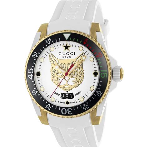 gucci watch white ceramic|gucci mystic cat.